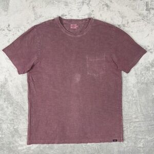 FAHERTY Men's Heather Pocket Tee‎ T-Shirt L Purple 100% Organic Cotton Comfort
